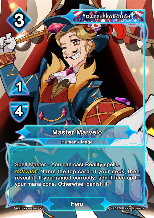 Master Marvelo — an example Veilforge Hero card